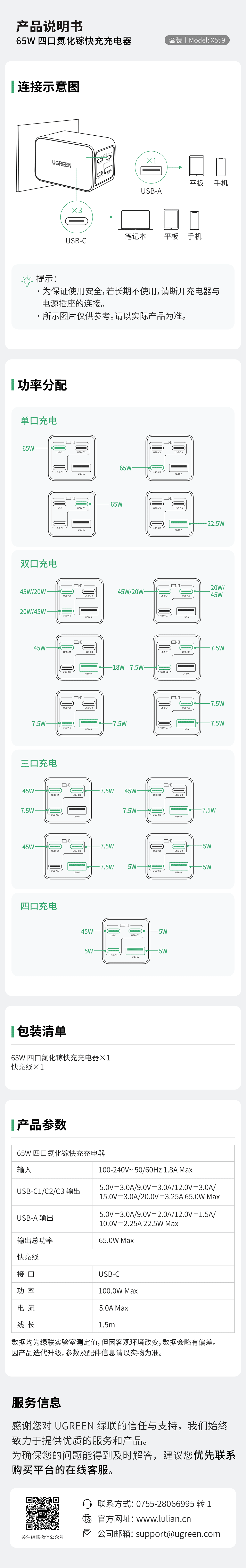 腾博官网诚信为本,专业服务65W四口氮化镓快充充电器套装